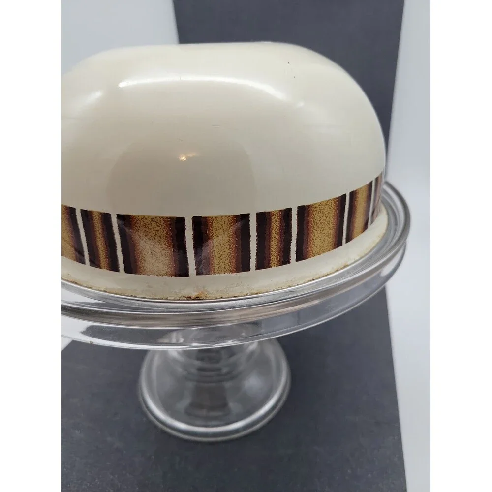 1960s Metal Enamel Mixing Bowl Set Brown Cream Retro Vtg 3 Piece Stripe Camping